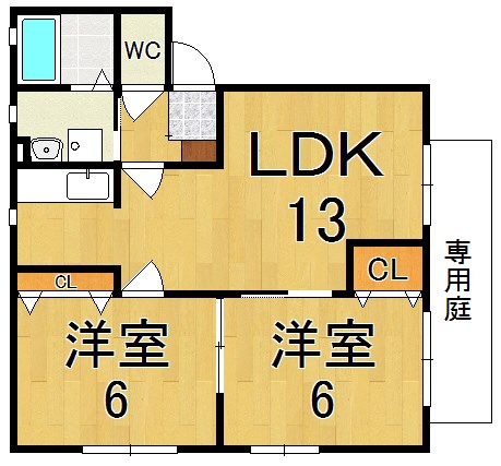 ＲＡＦＦＬＥＳ　南八木　 A101号室 間取り