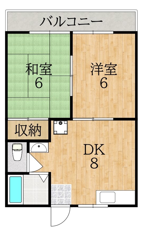 ドミール学園前Ⅱ 102号室 間取り