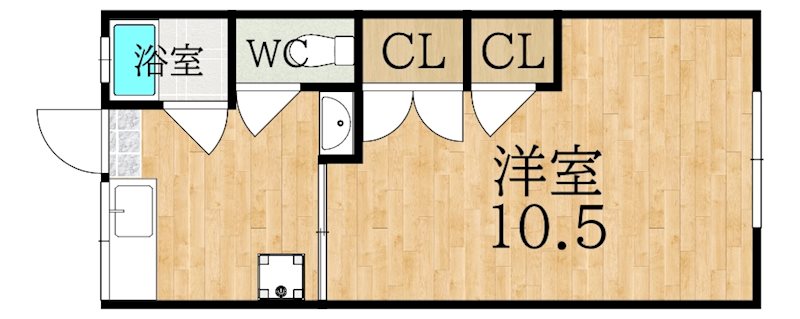 ロイヤル学園前PartⅠ 106号室 間取り