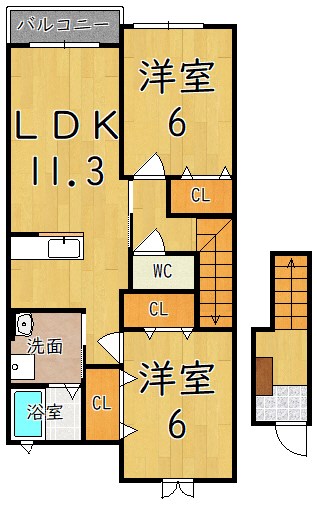 エアリースクエアB 203号室 間取り