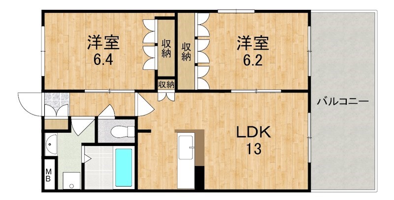 冨岡ハイツⅢ 201号室 間取り