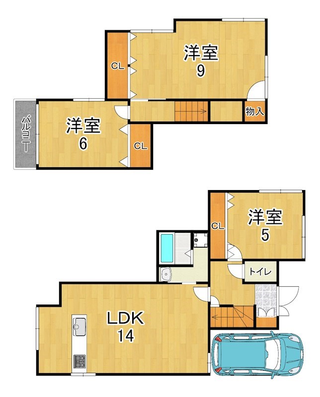 押熊町戸建（ｏｎ） 間取り