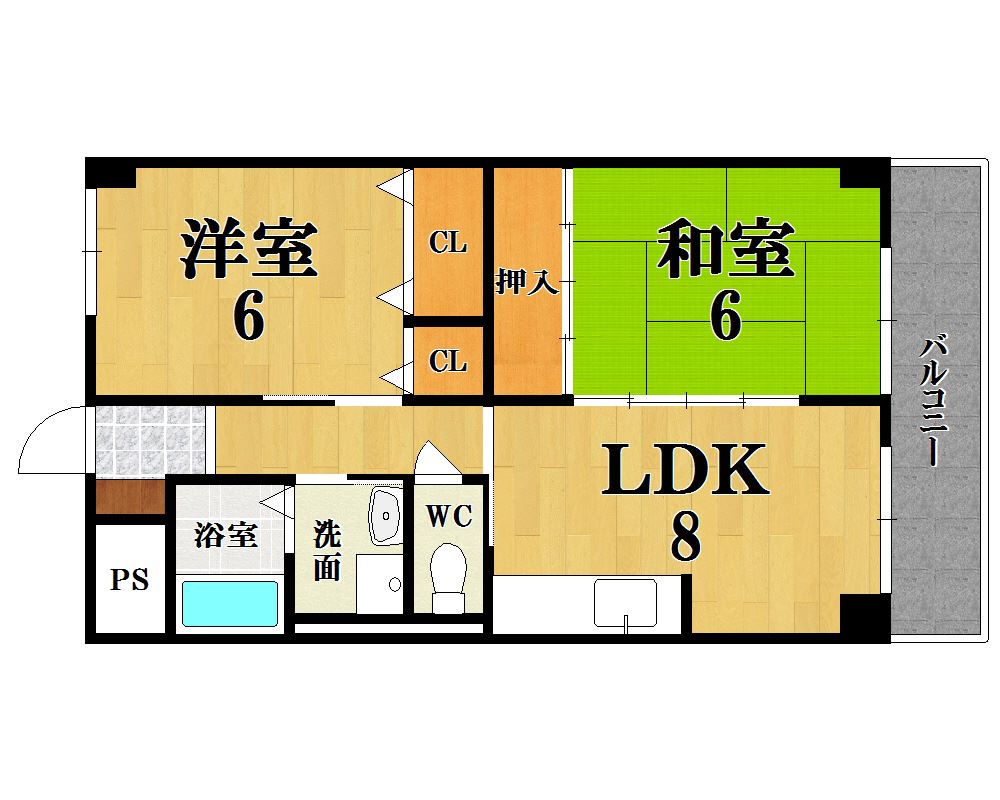 メゾン開宝１番館 2-203号室 間取り