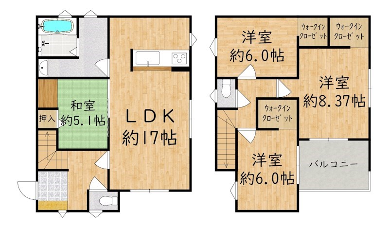 大和高田市池田6号棟 戸建 間取り