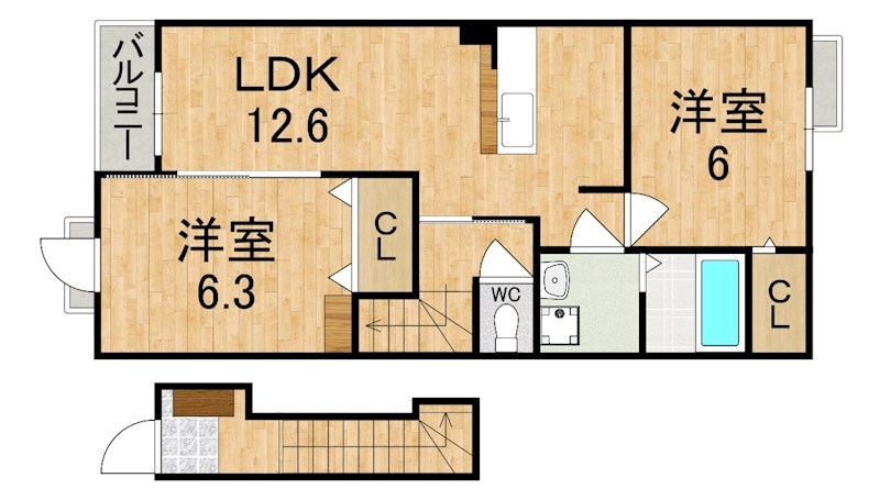 サンリット　法隆寺Ⅲ 202号室 間取り