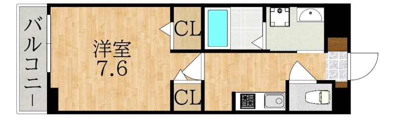 リエゾン学園前 203号室 間取り