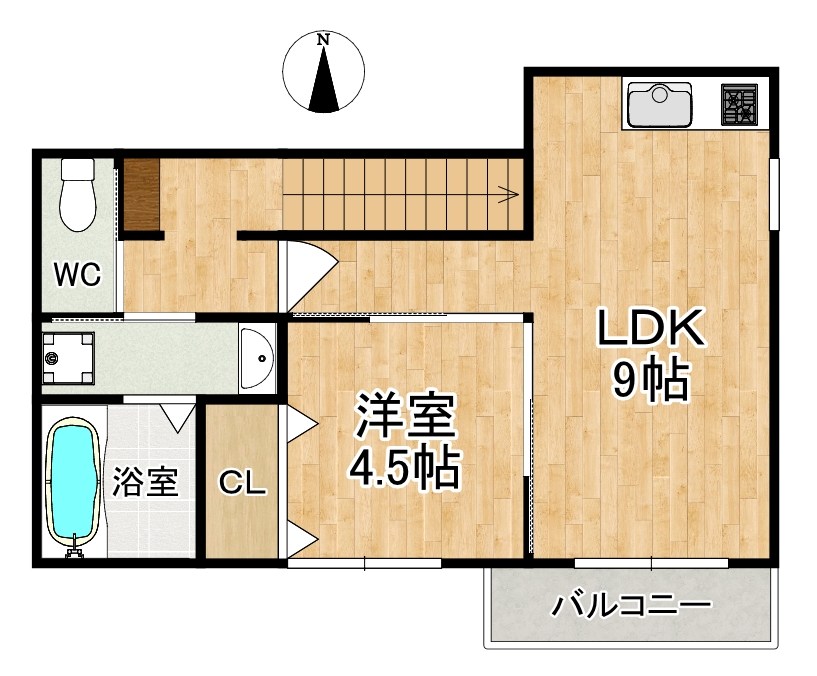 ソレイユビセレクト法蓮町Ⅱ 201号室 間取り