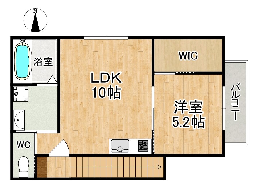 ソレイユビセレクト法蓮町Ⅱ 202号室 間取り