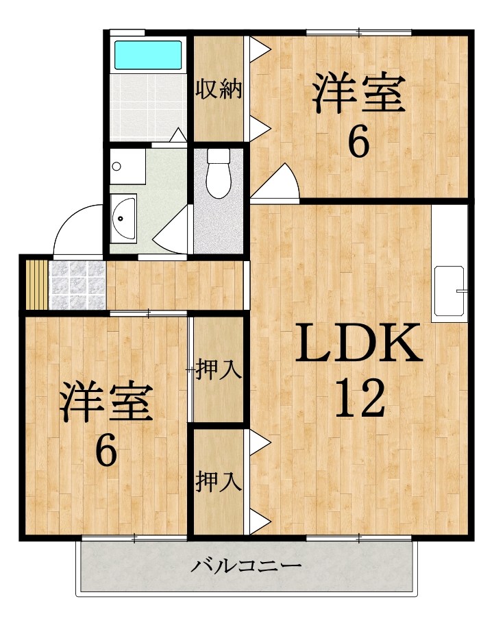 クレセール八木　Ａ棟 103号室 間取り