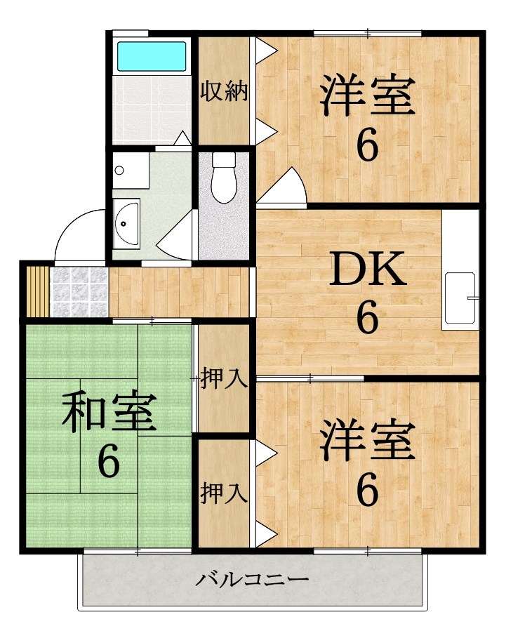 クレセール八木　Ａ棟 103号室 間取り