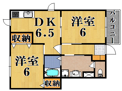 サンビレッジ 102号室 間取り