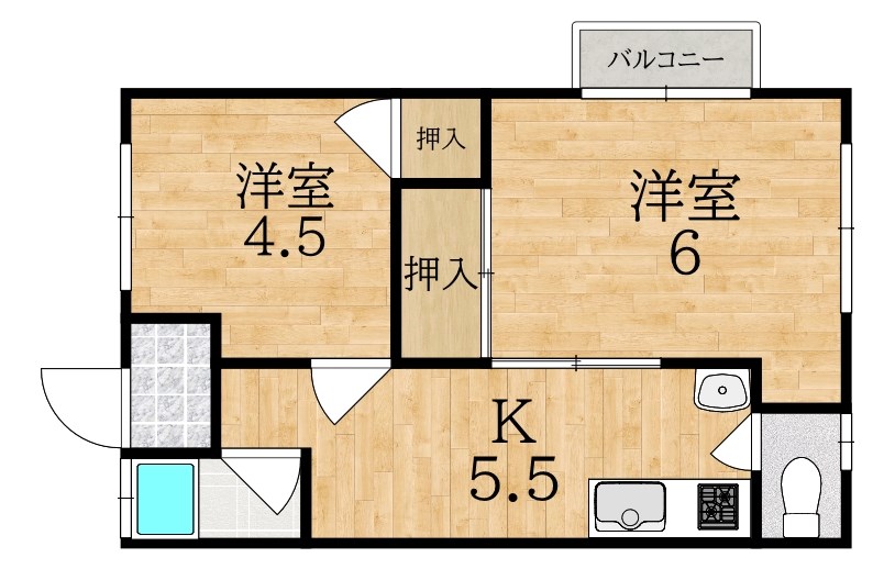 加茂アパート 203号室 間取り