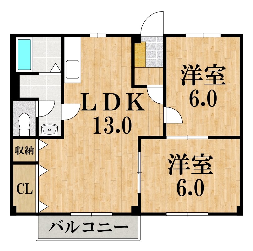 レジデンスオーク 103号室 間取り