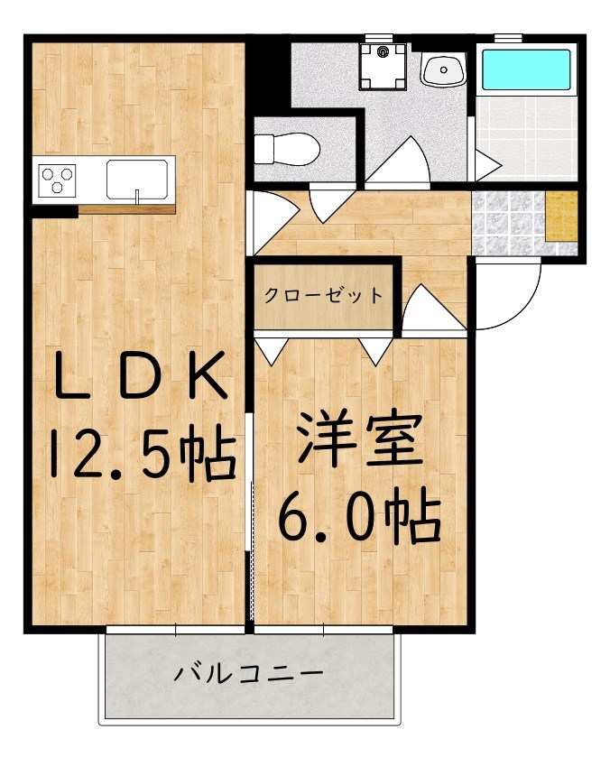 ソレイユ 201号室 間取り