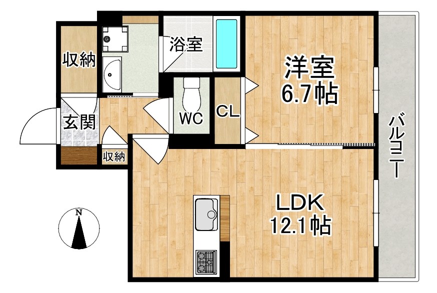 シャーメゾン　やすらぎ 201号室 間取り