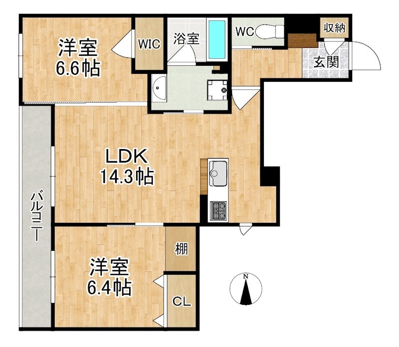 シャーメゾン　やすらぎ 203号室 間取り