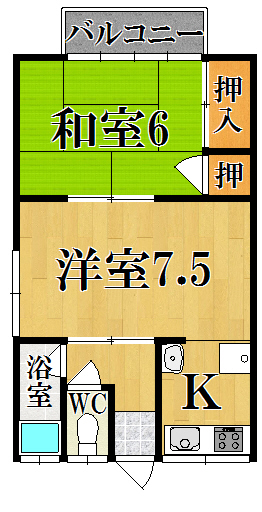 ハイツ片瀬 202号室 間取り
