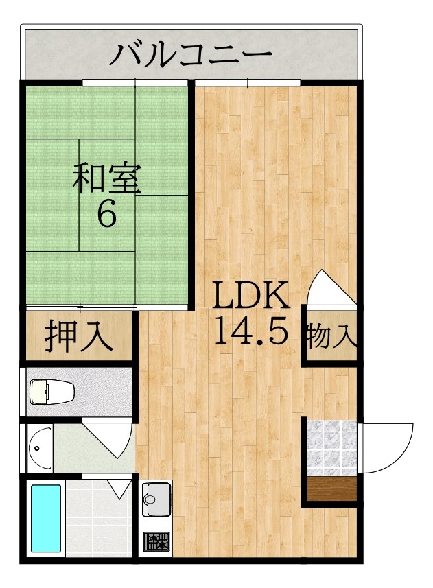 あやめ池ハイツＢ棟 105号室 間取り