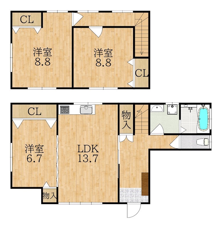 サンパレス中山 1号室 間取り
