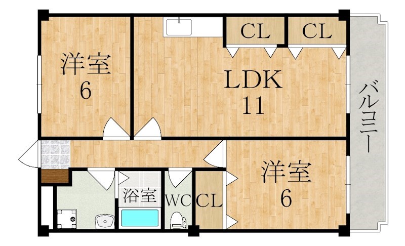 アメニティ前栽1号館 401号室 間取り