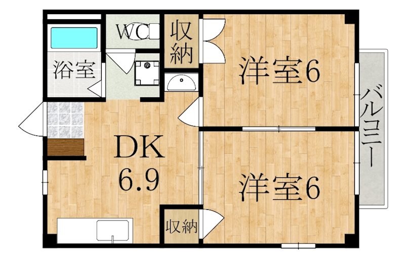 シャトレー富堂 203号室 間取り