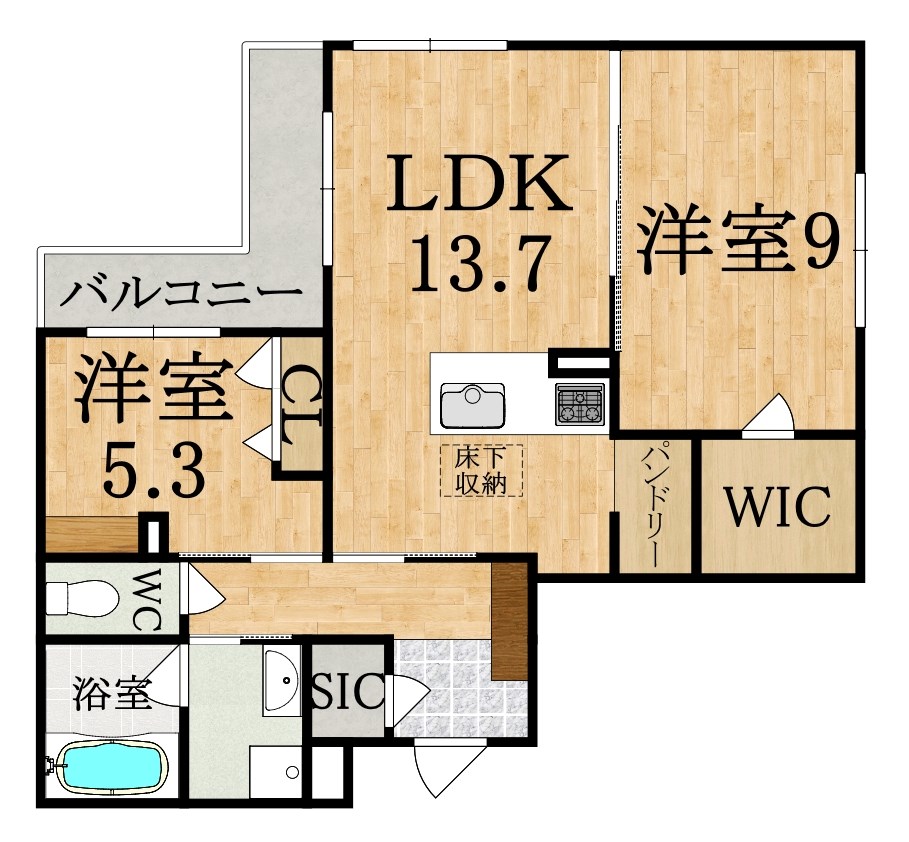 仮称）エレガント国見町 106号室 間取り