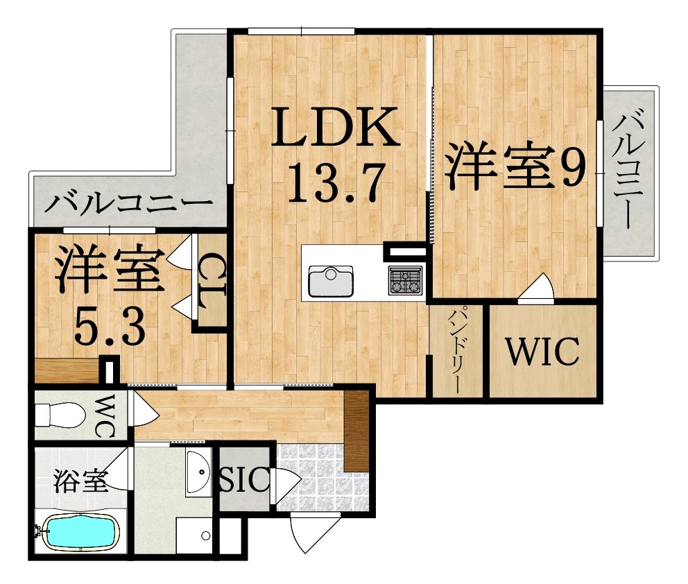 仮称）エレガント国見町 206号室 間取り
