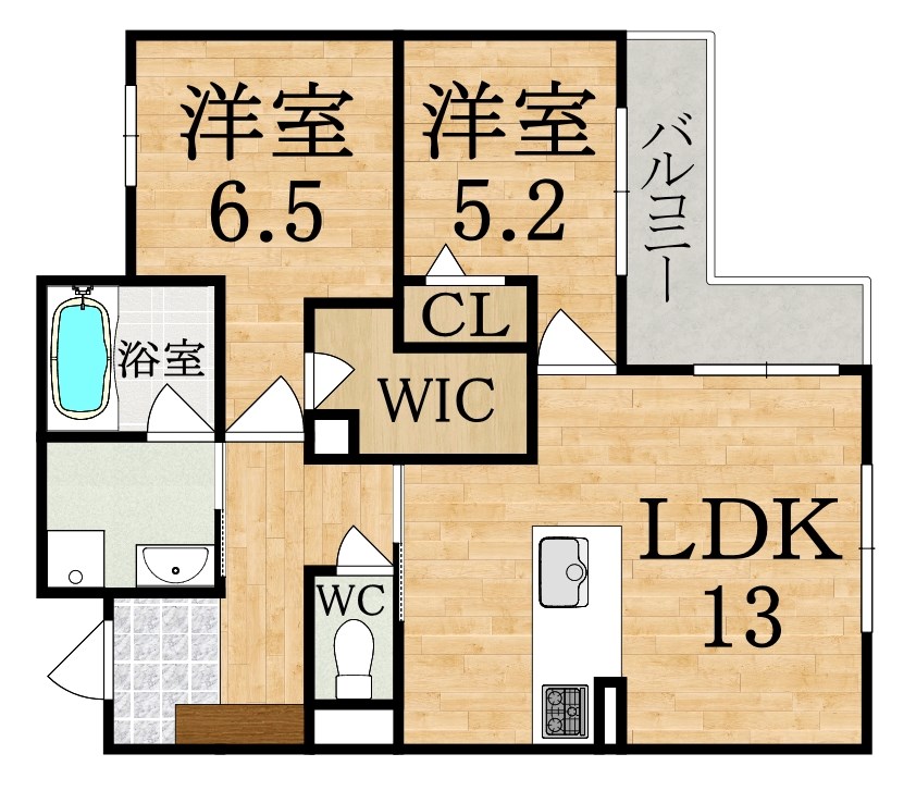 仮称）エレガント国見町 305号室 間取り