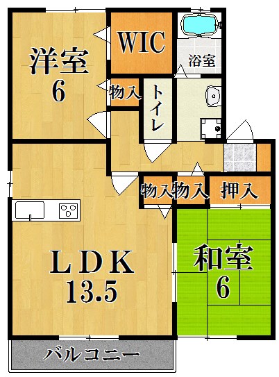 フィエスタ平松 201号室 間取り