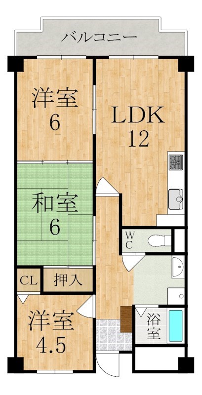 リアライズ八木 210号室 間取り