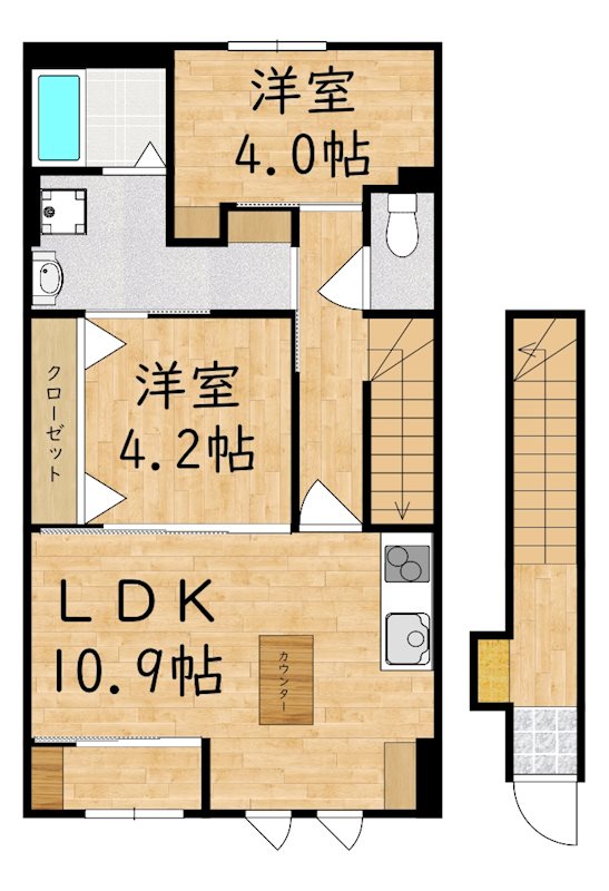 (仮称)磯壁新築アパート 201号室 間取り