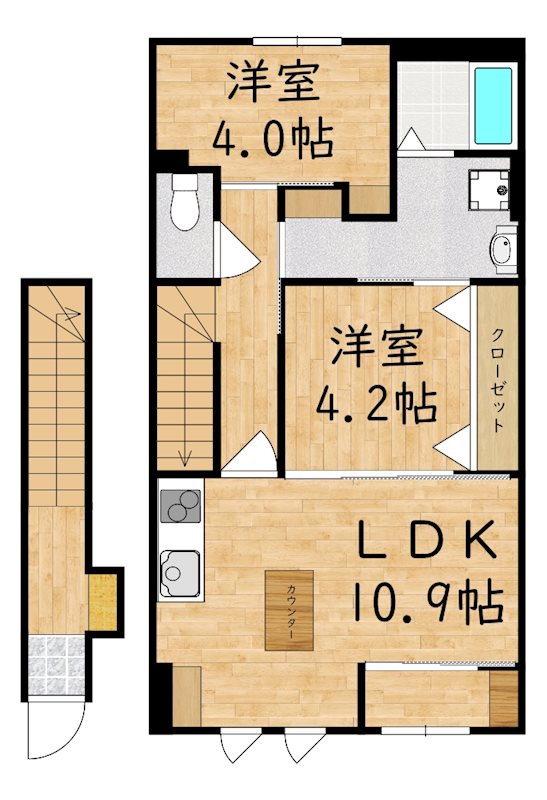 (仮称)磯壁新築アパート 203号室 間取り