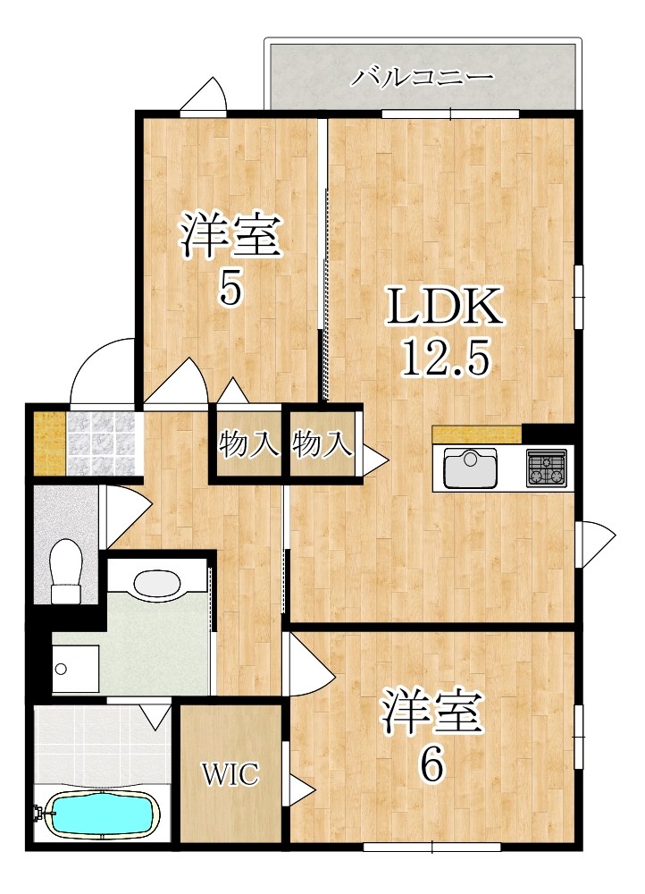 コート宮ノ下Ⅱ 203号室 間取り