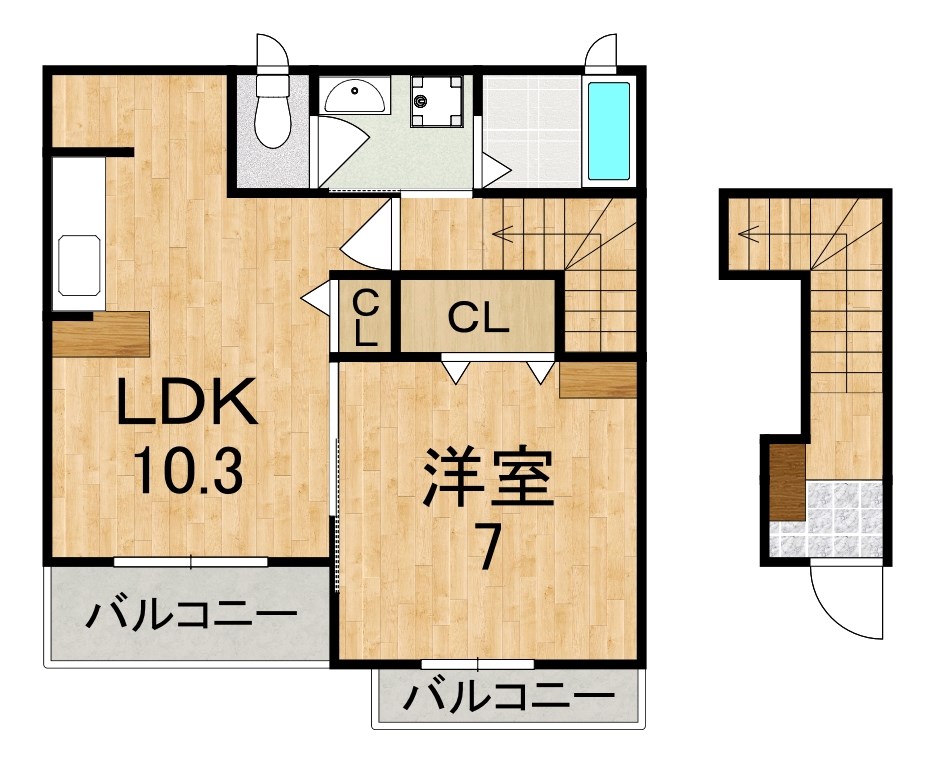 リバーサイド 202号室 間取り