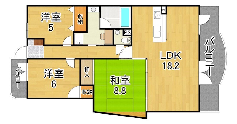 プレステ8番館 307号室 間取り