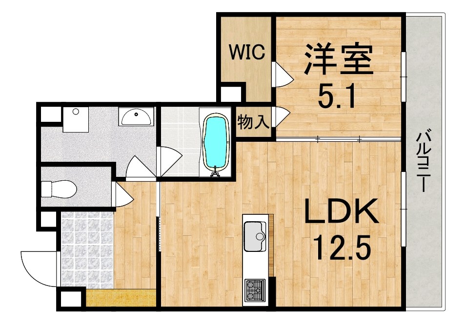 エレガント国見 102号室 間取り