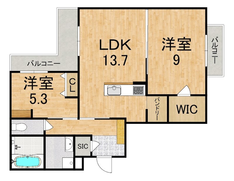 エレガント国見 306号室 間取り