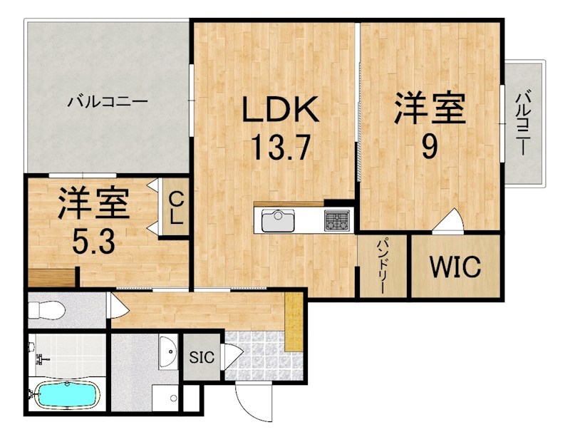 エレガント国見 106号室 間取り
