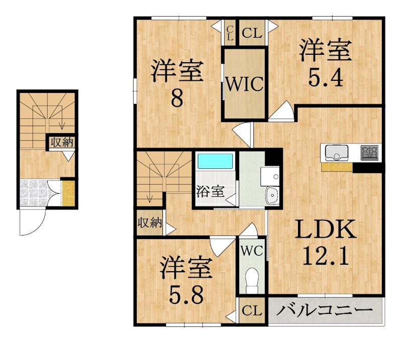 ボヌール 201号室 間取り