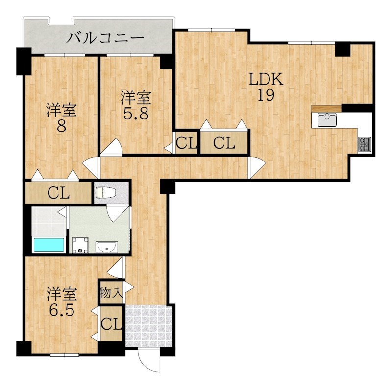 グランドパレス学園前 109号室 間取り
