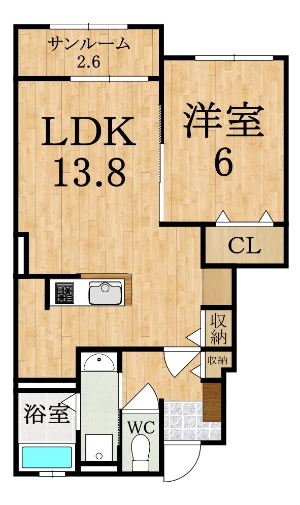 アンプルール 101号室 間取り