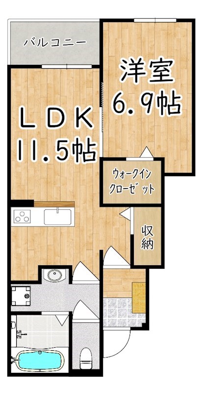 ロジュマン・ボヌール 104号室 間取り