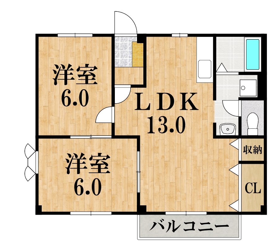 レジデンスオーク 205号室 間取り