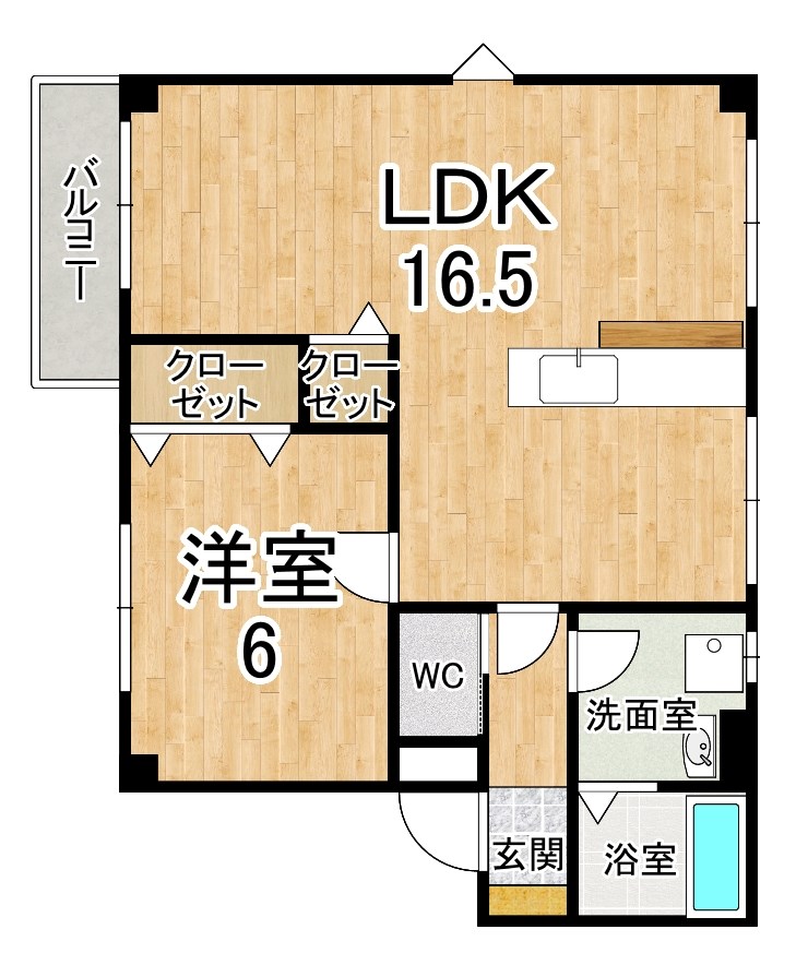 メゾン鳥井 201号室 間取り