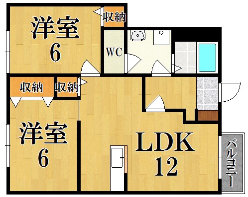 サニークアイエットⅠ 102号室 間取り