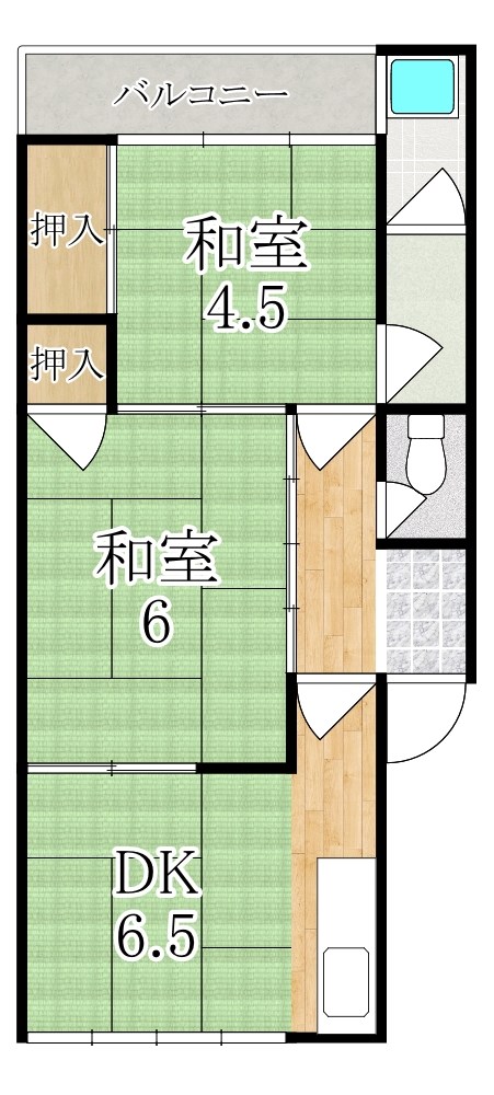 鳥見山荘園ビル1号館 1-6号室 間取り