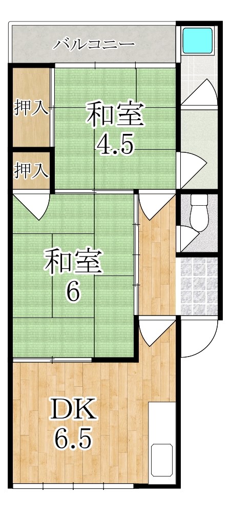 鳥見山荘園ビル1号館 2-6号室 間取り