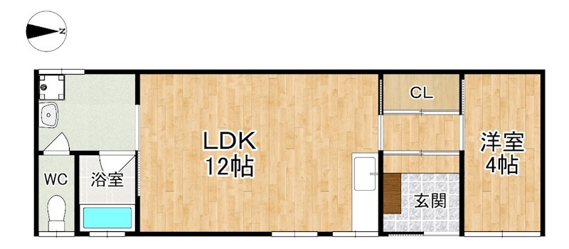西包永町平屋 1号室 間取り