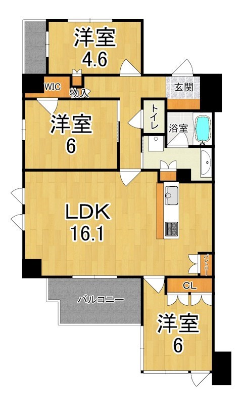 シエリア西大寺 8号室 間取り