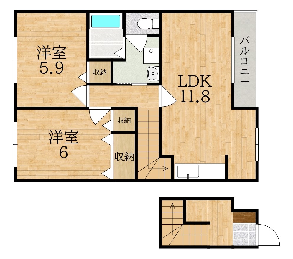 アミティエ　華 202号室 間取り